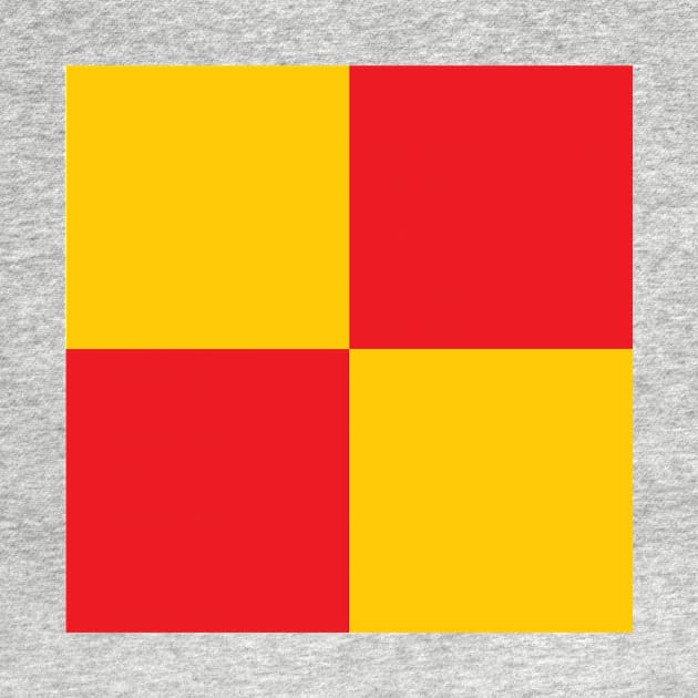 Watford Yellow and Red Checkered Fan Flag by Culture-Factory